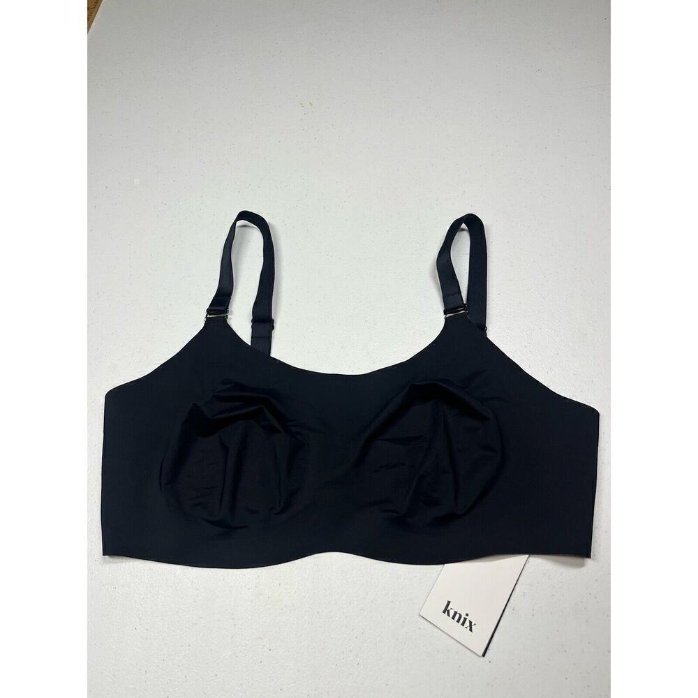 Knix Evolution Everyday Wireless Bra Unpadded Size 7 Black/Beige